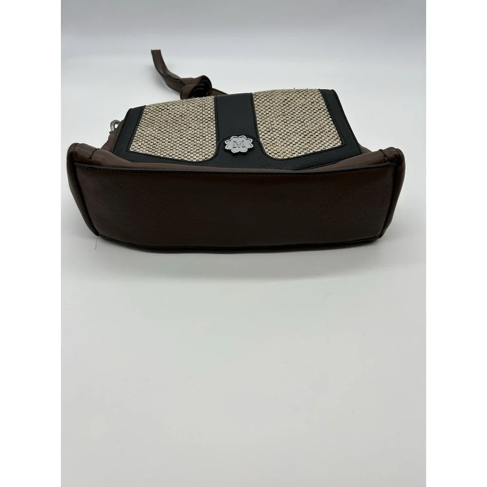 Magnolia and Vine Versa Custom Crossbody Purse Brown Leather Black Khaki Flap